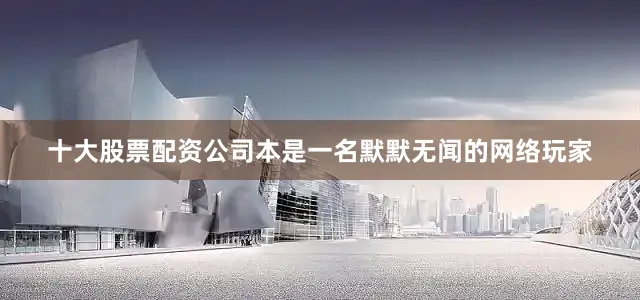 十大股票配资公司本是一名默默无闻的网络玩家